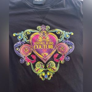 Black and multicolored Versace jeans couture tshirt